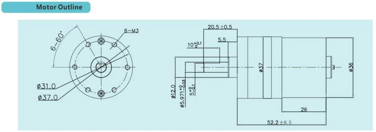 Planetary gear motor outline
